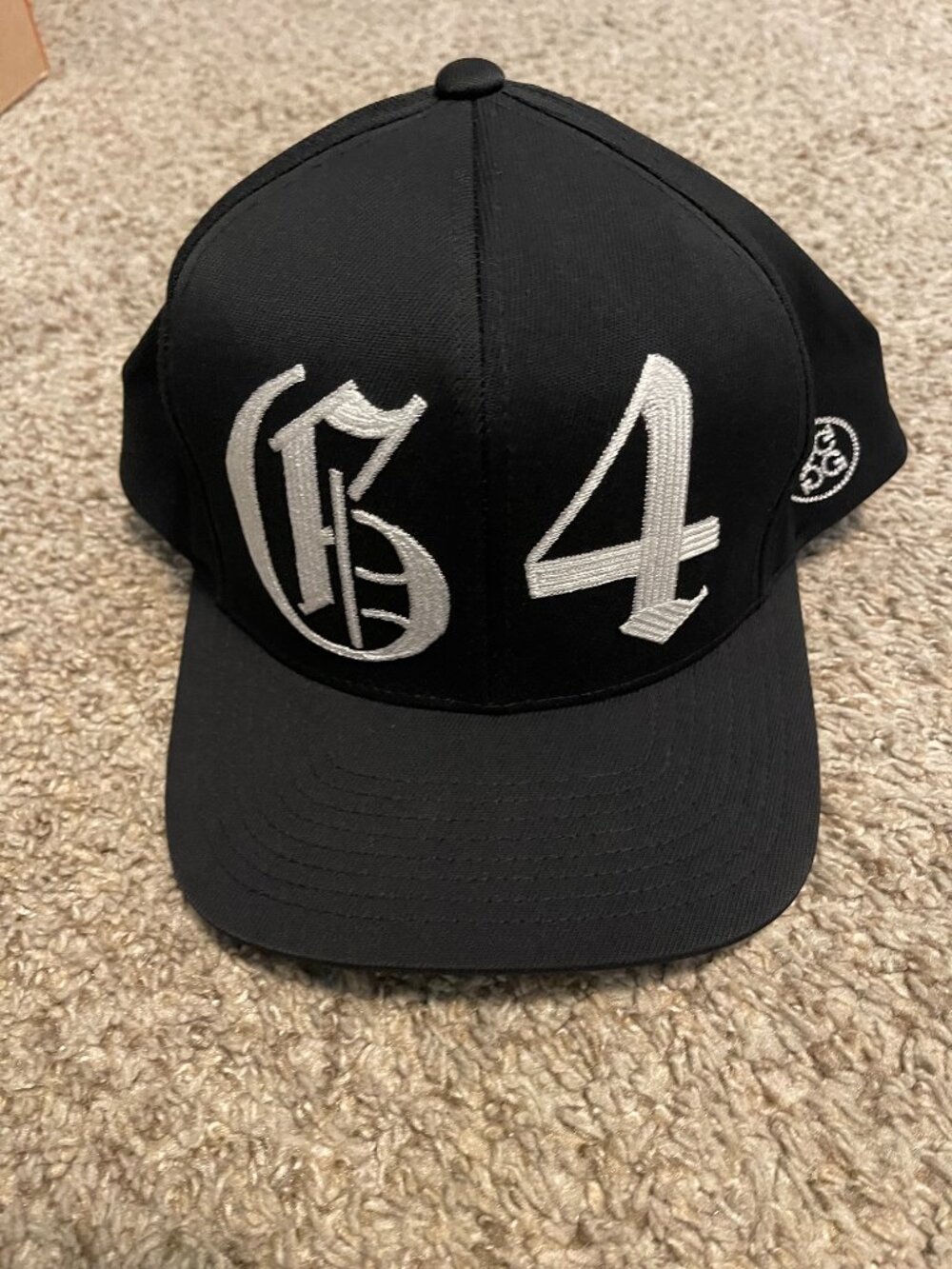 G/FORE Black Hat with White 'G4' Embroidery